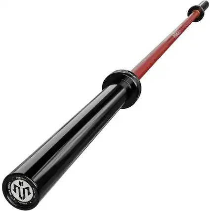 Front. Mikolo - 7ft Olympic Barbell, Barbell for Weightlifting and Powerlifting 45lb, Olympic Bar for 1500lbs Capacity - Red.