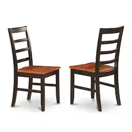 East West Furniture - 3 Pc set with a Round Small Table and 2 Leather Dinette Chairs in Black and Cherry - Black & Cherry
