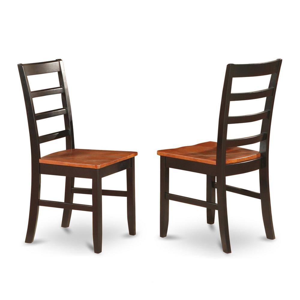 Angle. East West Furniture - Dining furniture set - 3 Pcs with 2 Wooden Chairs in Black and Cherry - Black & Cherry.