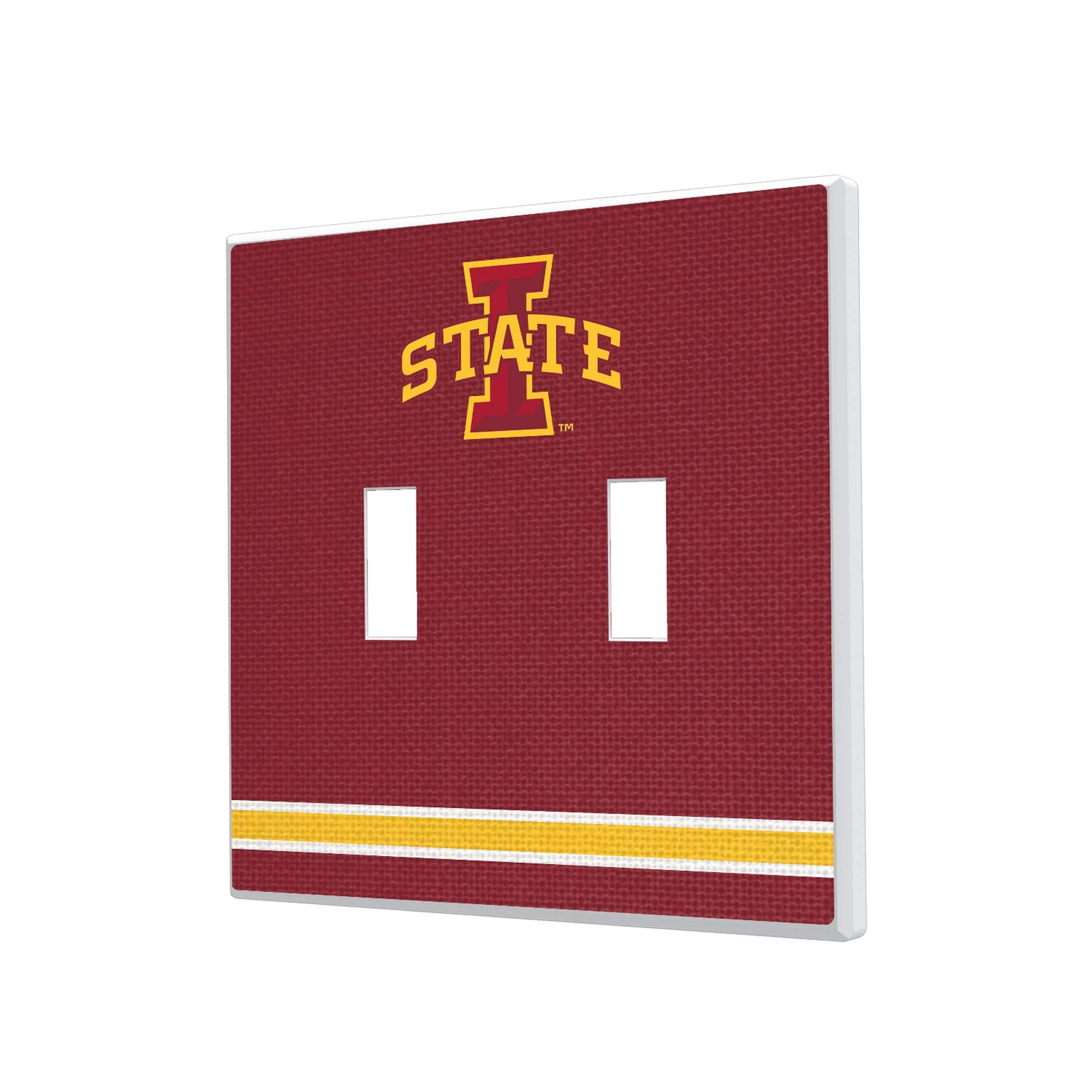 Keyscaper - Iowa State Cyclones Stripe Design Double Toggle Light Switch Plate - Multicolor