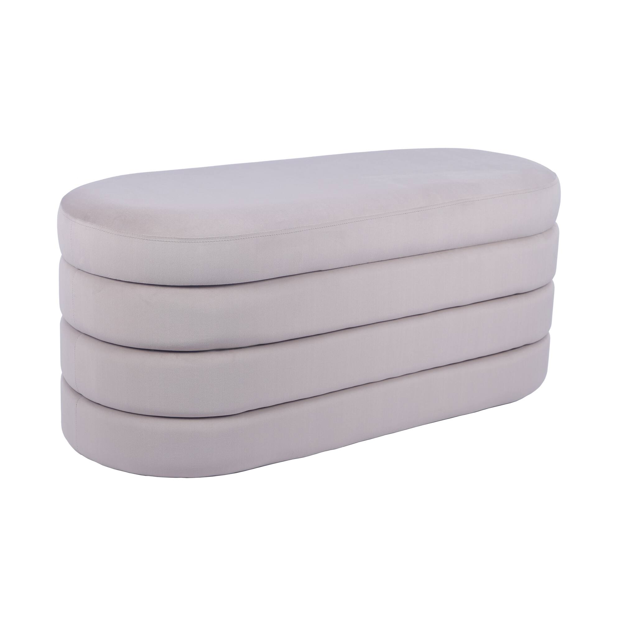 Alt View 1. GOODSILO - Luxury Velvet Storage Ottoman Bench for Elegant Home Decor and Practical Seating - Taupe.