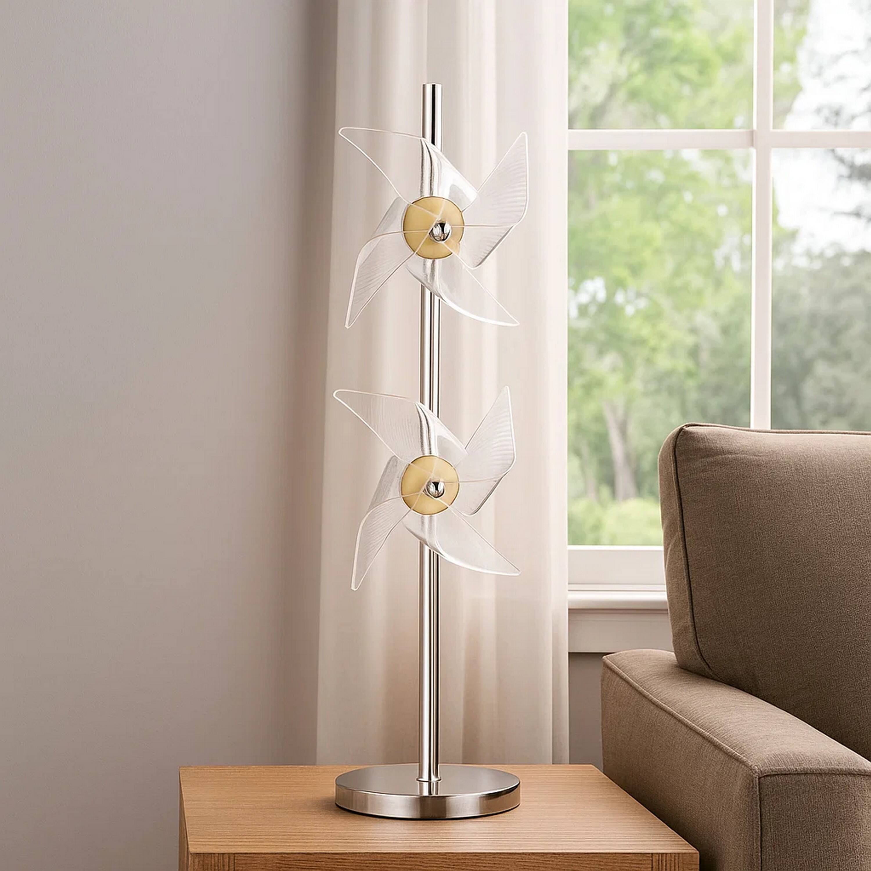 Manhattan Lane 29 Inch Table Lamp, LED Pinwheel Shades, Metal, Acrylic ...
