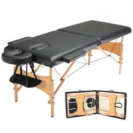 VEVOR - Portable Massage Table 28" W, 2 Folding Lightweight Massage Table, 8-Level Height Adjustable Salon Tattoo Bed - Black