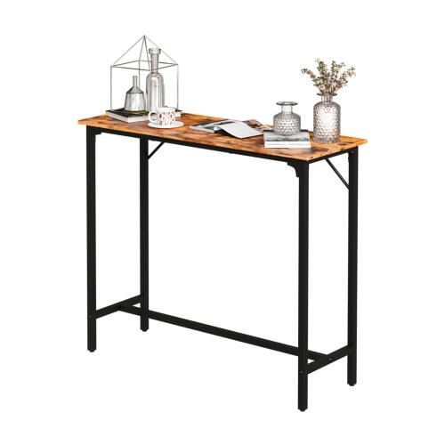 Front. Winado - 43"-71" Wooden Top Bar Long Counter Height Pub Table with Robust Metal Frame and Easy-Clean Surface Scratch for Bar - Brown-43"x39"x15".