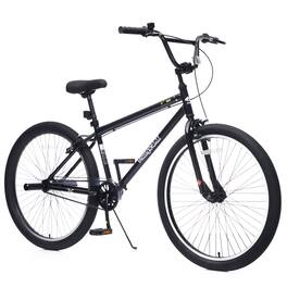 Anysun - 26" Freestyle Bike for Teens 14+ - Steel Frame, Single-Speed, Front Caliper & Rear V-Brakes, Includes 2 Pegs - Black