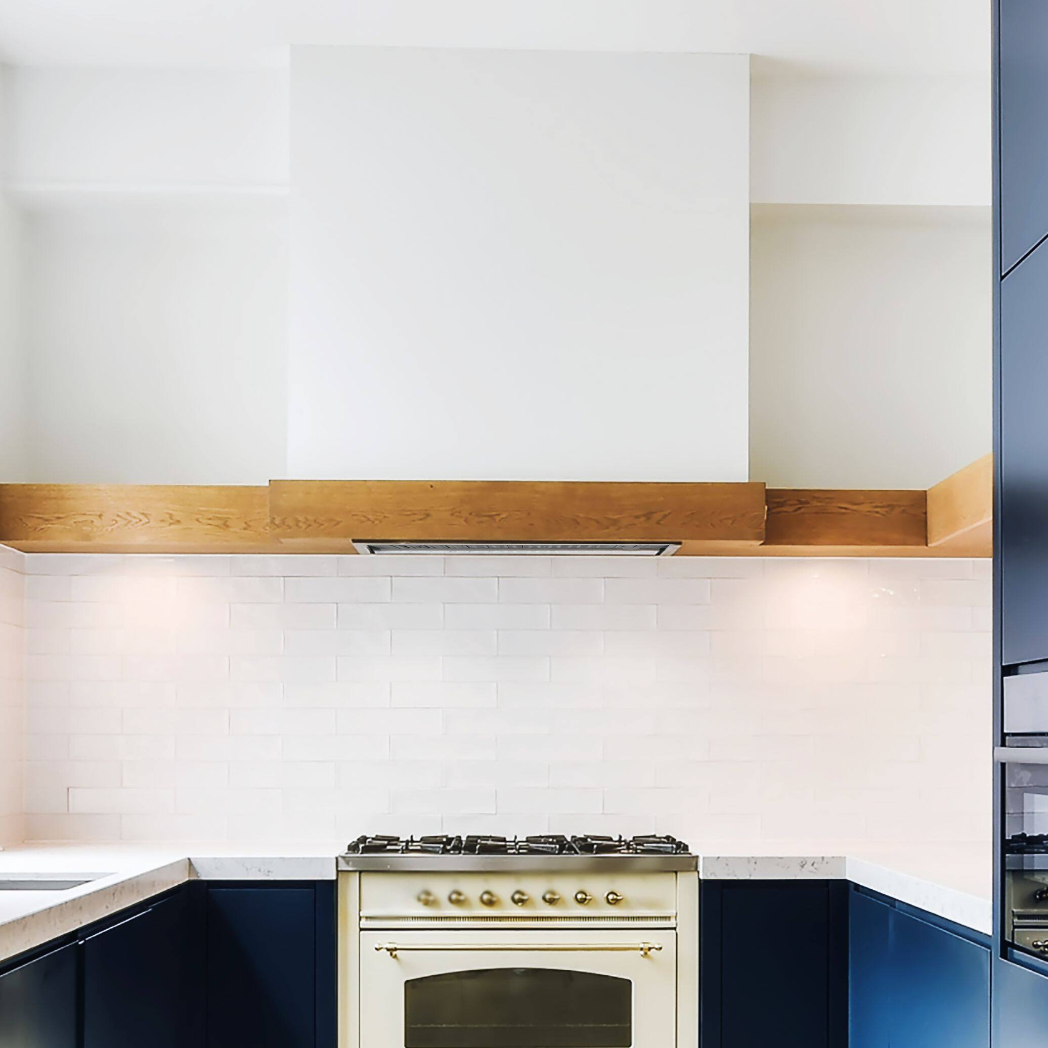 Alt View 1. Hauslane - Hauslane Pro-Style 46” IN-R300 Built-In Range Hood, 21” Deep - Silver.