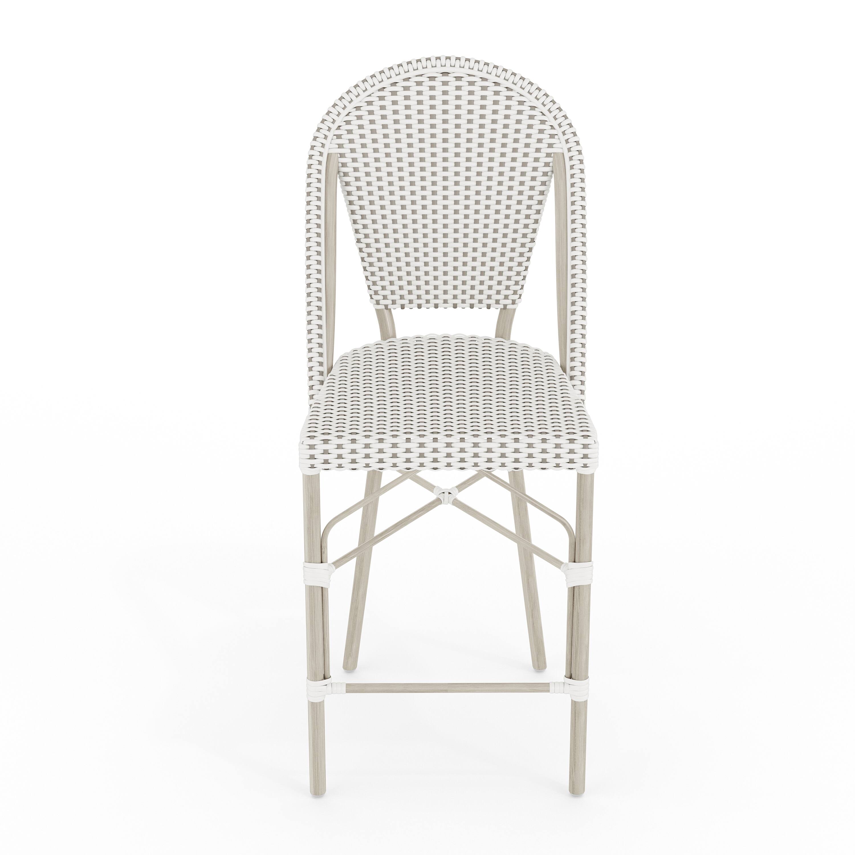 Alt View 9. Martha Stewart - Lily Pond All-Weather Stackable Patio Bistro Counter Stool - Gray & White/Gray Frame.