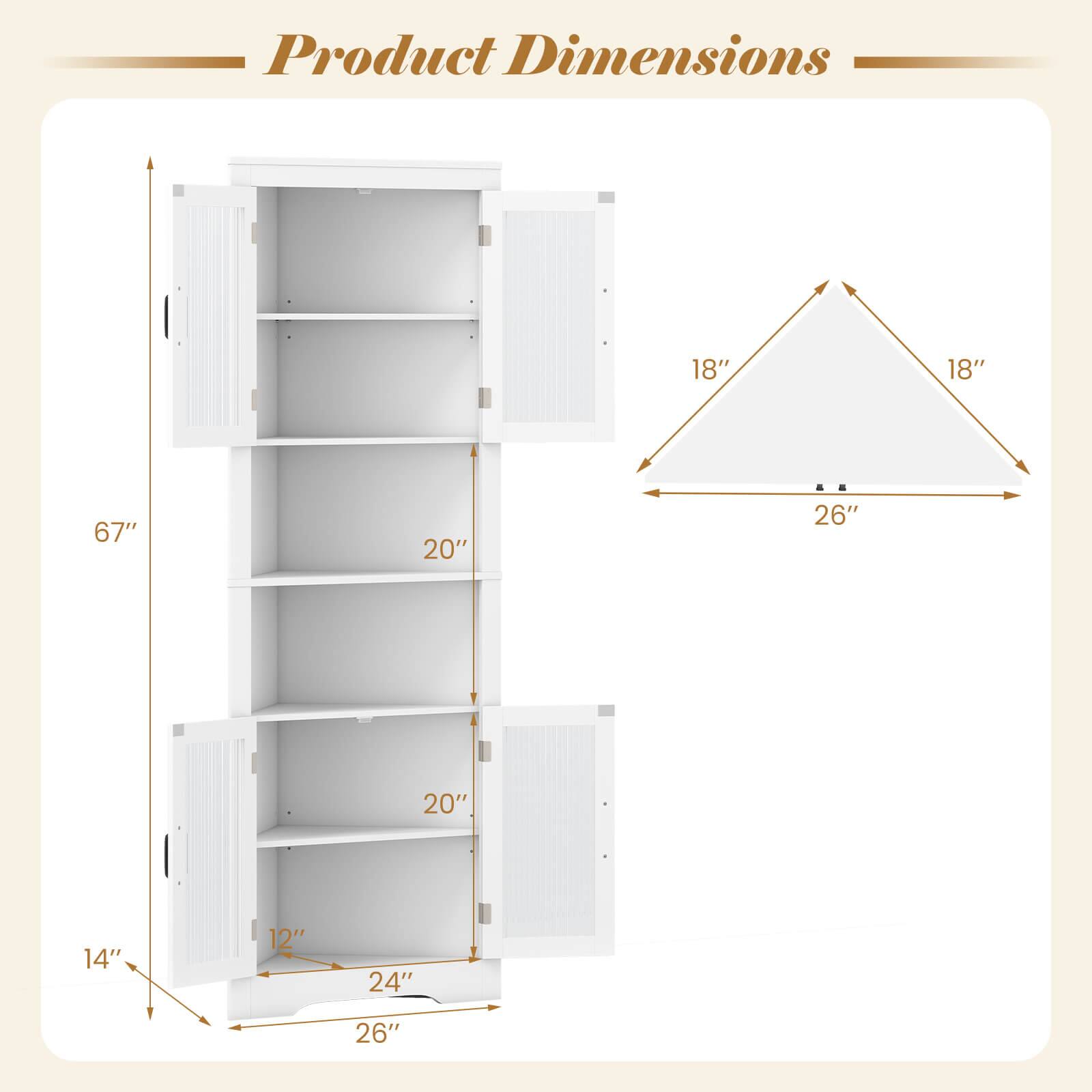 Product Dimensions: 18" x 18" x 67" x 20" x 26" x 20" x 14" x 12" x 24" x 26"