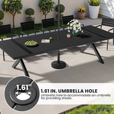 1.61 IN. UMBRELLA HOLE  
Umbrella hole to accommodate an umbrella for providing shade.