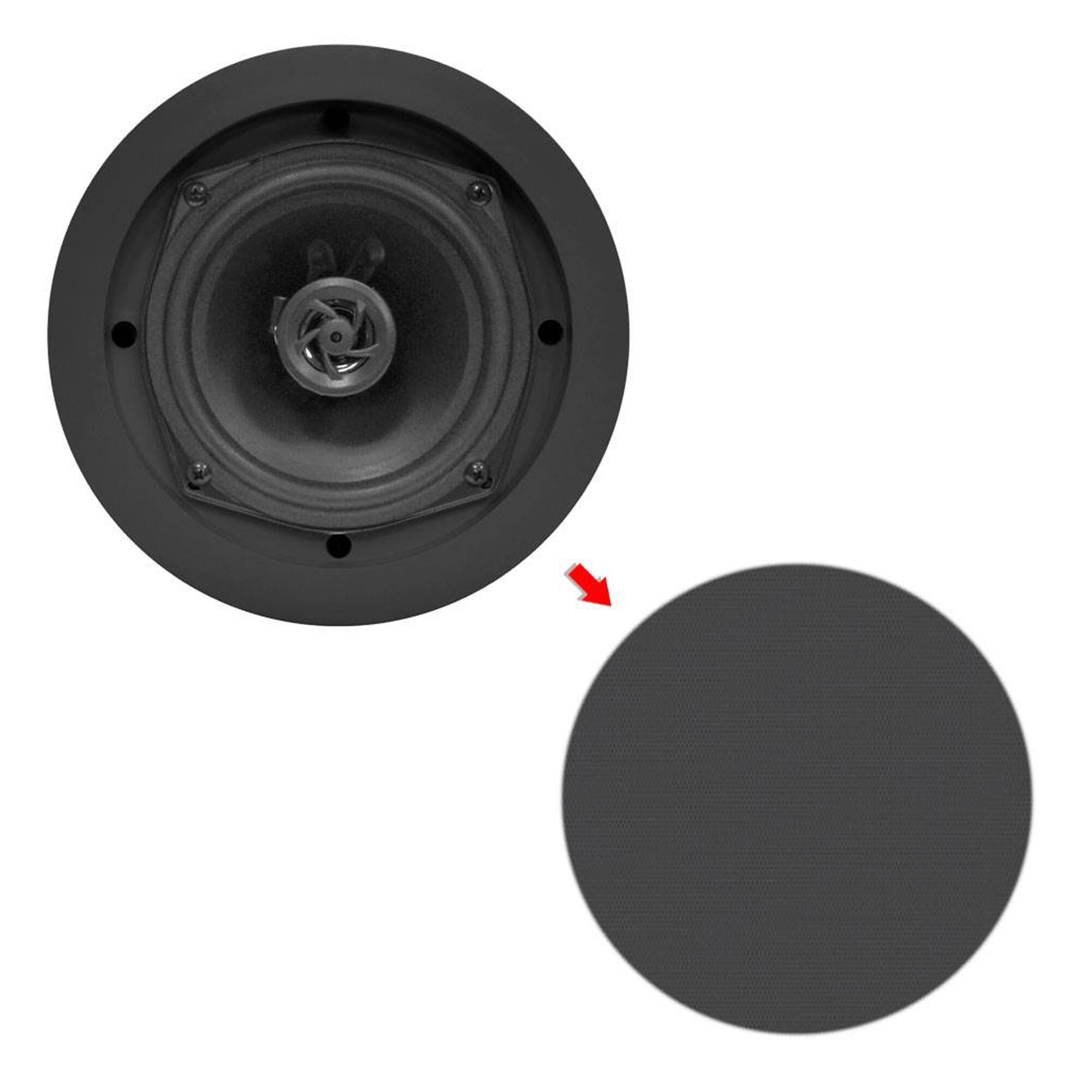 Alt View 2. Pyle - Pyle PDIC81RDBK 250W 8 Inch Flush In-Wall In-Ceiling Black Speakers (6 Pairs) - Black.
