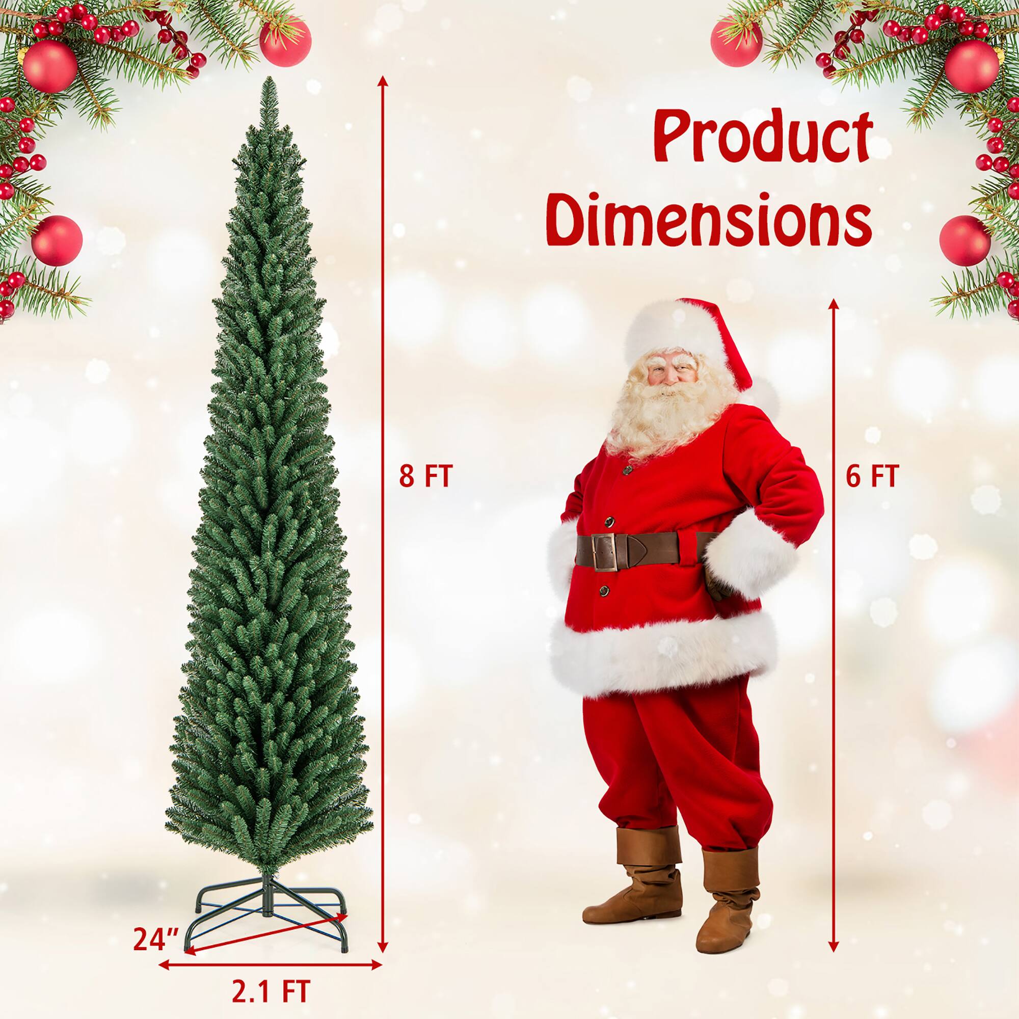 Product Dimensions

8 FT  
6 FT  
24"  
2.1 FT