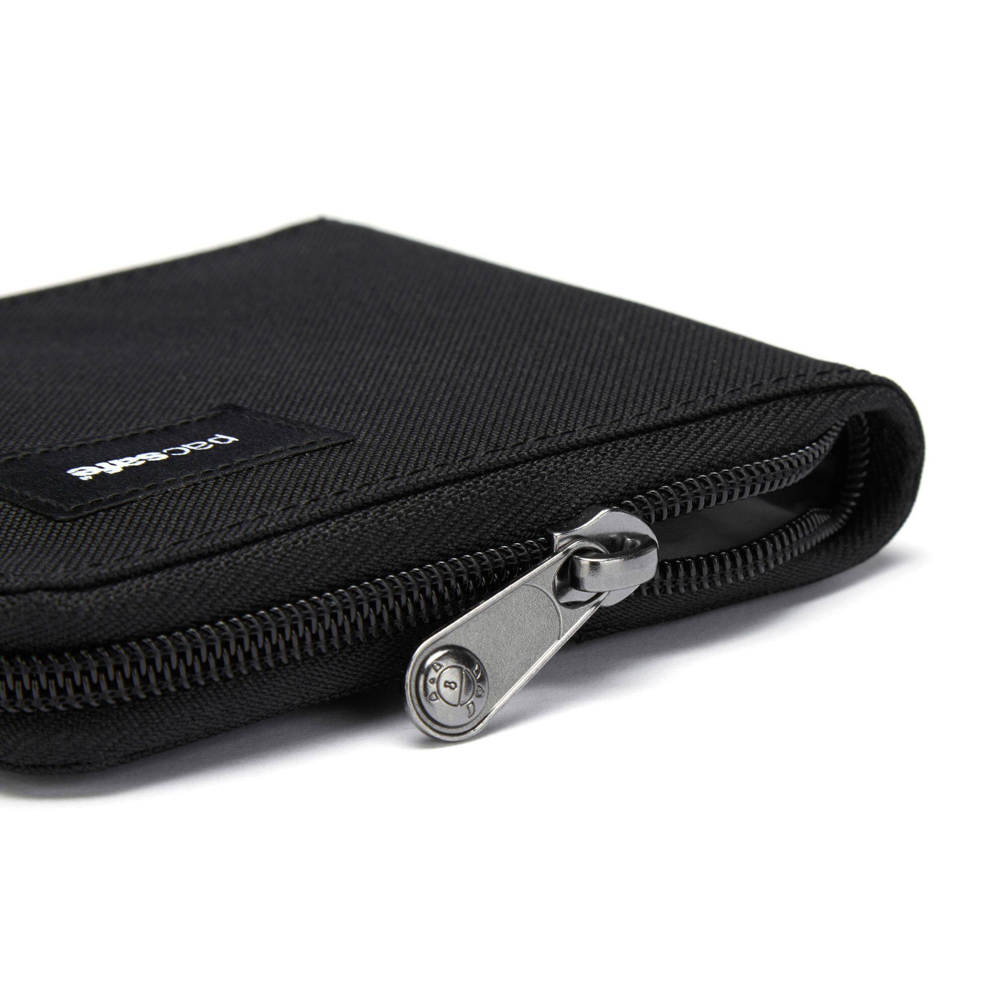 Alt View 3. Pacsafe - RFIDsafe Zip Around Wallet - Jet Black.