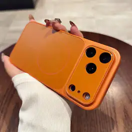 Dteck - Magnetic Case for iPhone 17 Pro Max Shockproof Wireless Charging Frosted Protective Cover - Orange