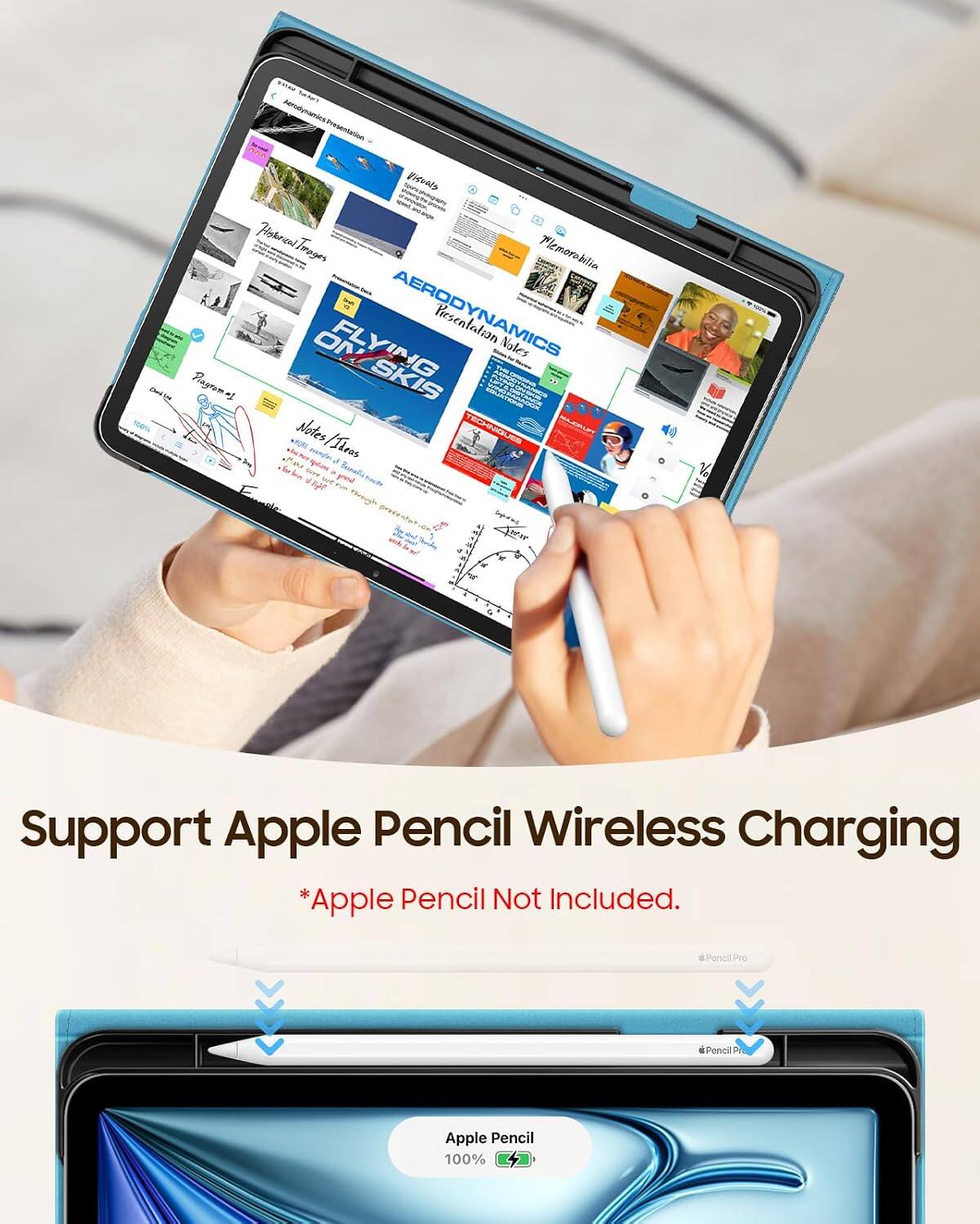 save Sataet Presentation Visuals Histerical Trages Memorabilia ON FLYING AERODYNAMICS Presentation Notes Plagramos SKIS Notes/Iheus 3446 greend

Support Apple Pencil Wireless Charging *Apple Pencil Not Included.

Pencil Pro
Apple Pencil 100%