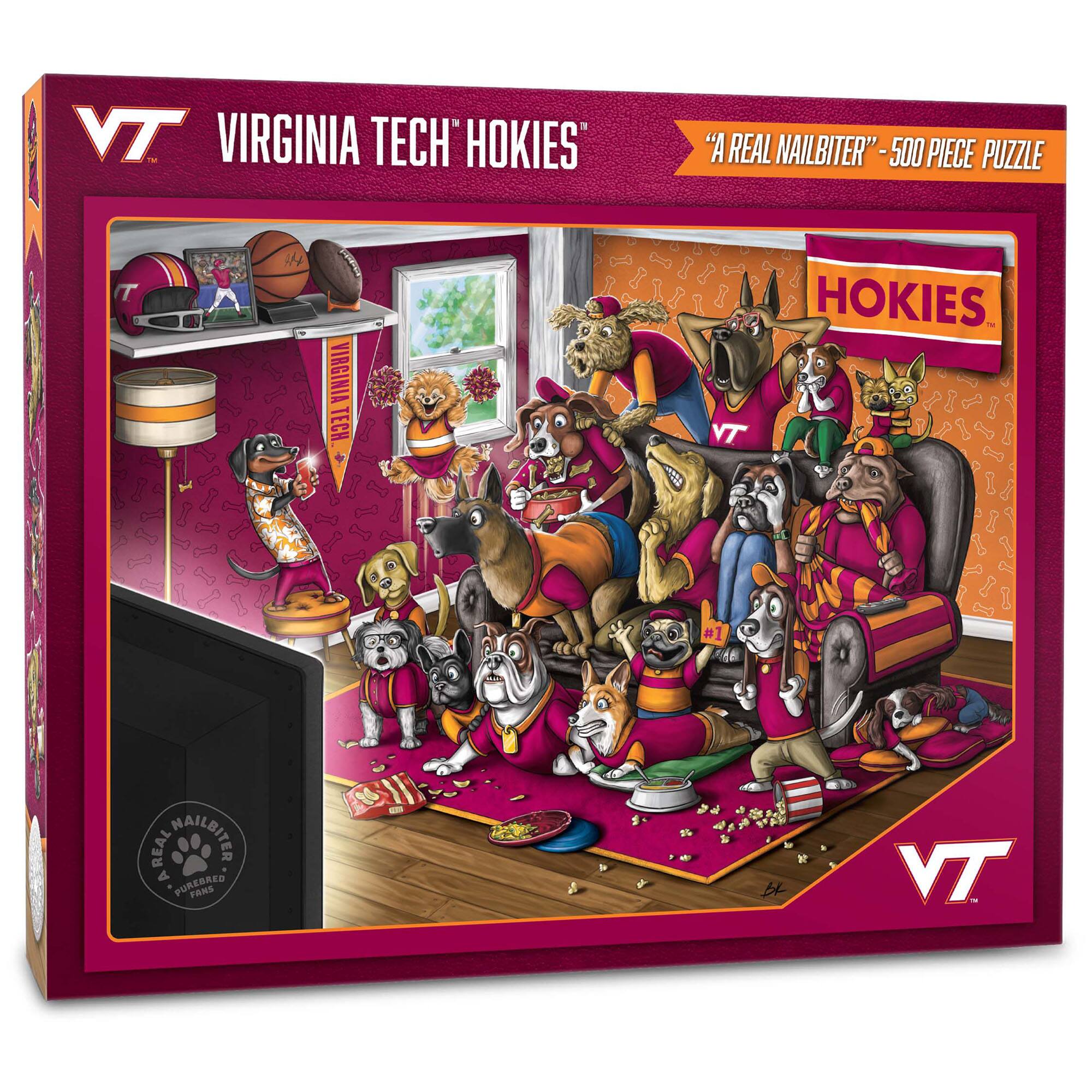 VT VIRGINIA TECH HOKIES™  
"A REAL NAILBITER" - 500 PIECE PUZZLE  

HOKIES  

#1  

"A REAL NAILBITER" - PURDUEDED PUPS
