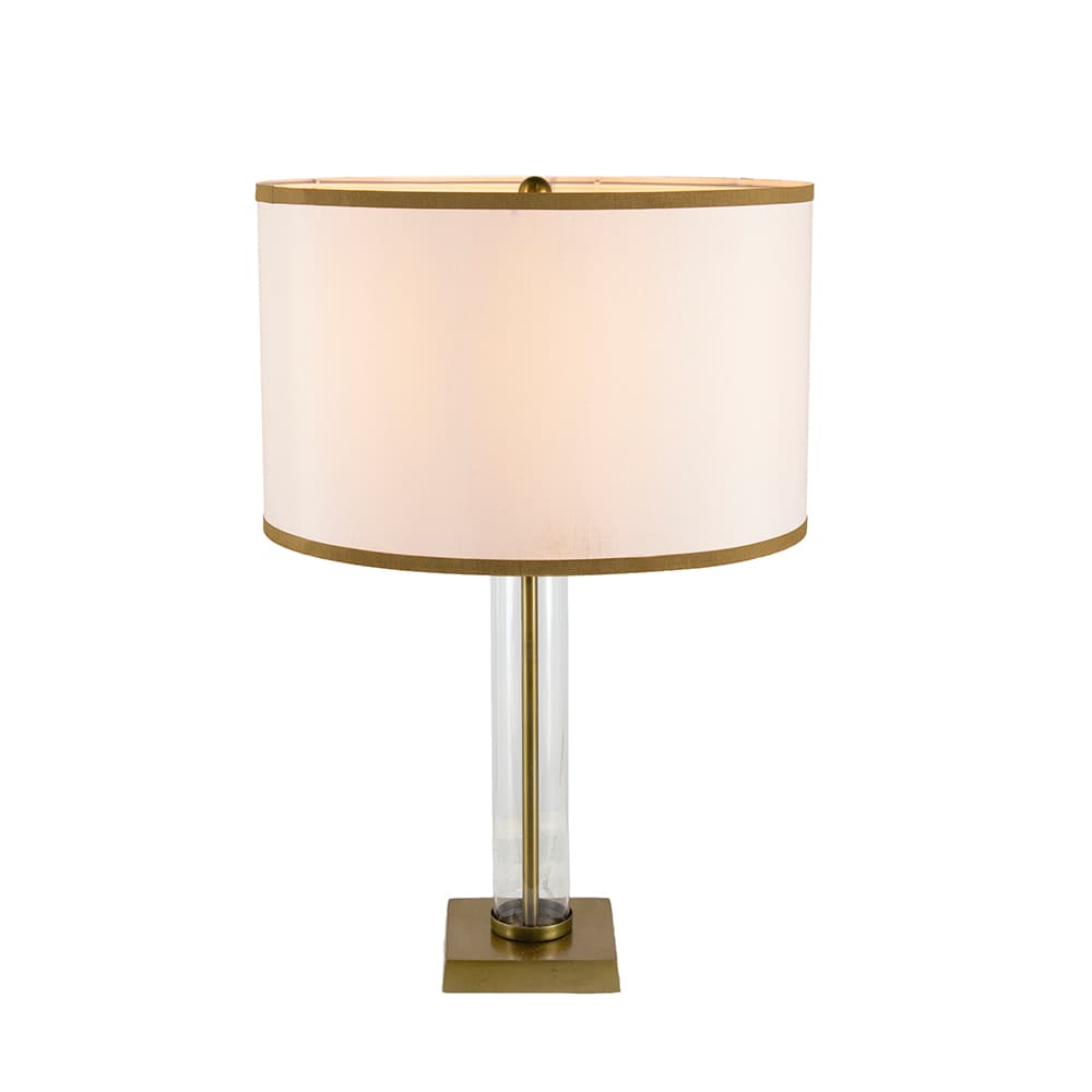 Back. Luckbyte - 16x16x24" Gold White Table Lamp Glass Cylinder Pedestal Base Lamp Shade Assembly Required.