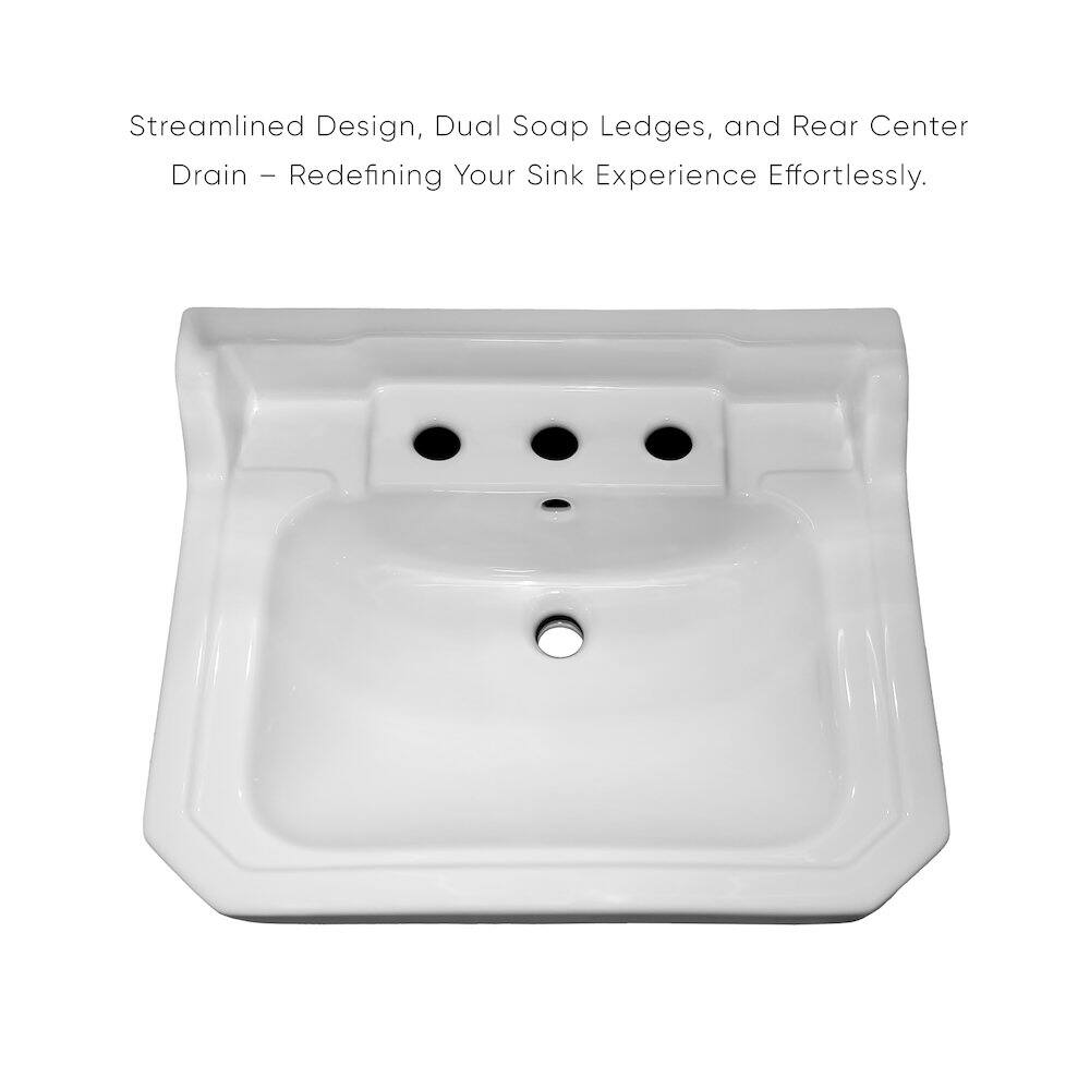 Streamlined Design, Dual Soap Ledges, and Rear Center Drain – Redefining Your Sink Experience Effortlessly.
