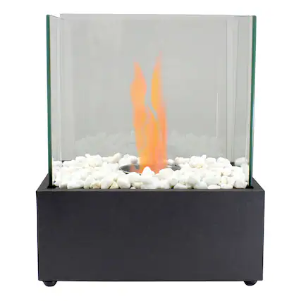 Front. Northlight - Bio Ethanol Ventless Portable Fireplace with Flame Guard - 11.5" - Black.