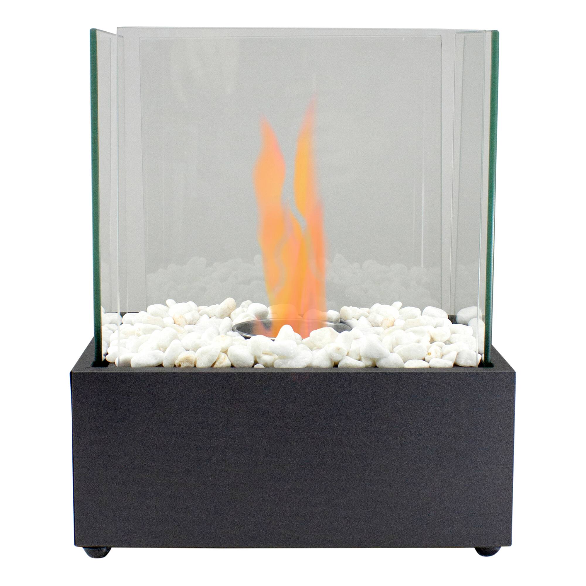 Front. Northlight - Bio Ethanol Ventless Portable Fireplace with Flame Guard - 11.5" - Black.