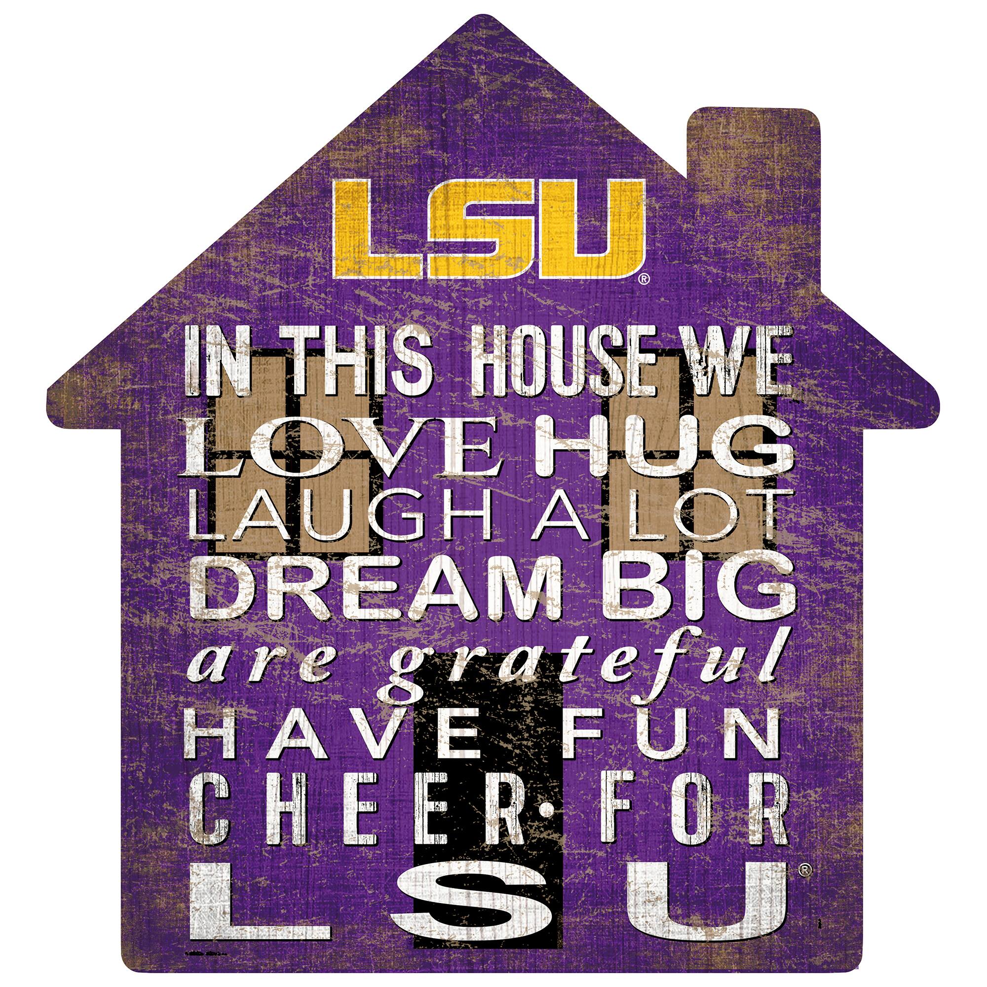 LSU Tigers 12'' Team House Sign