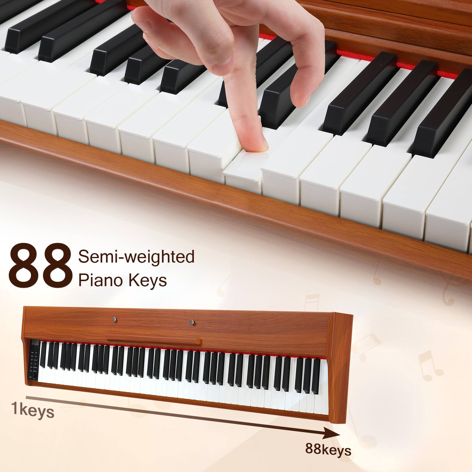 88 Semi-weighted Piano Keys

1 keys

88 keys