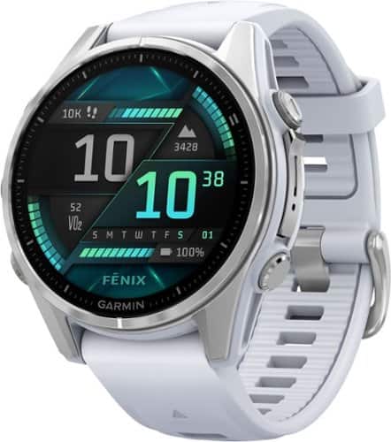 Garmin - fēnix 8 AMOLED GPS Smartwatch 43mm Fiber-reinforced polymer - Silver - (2024)