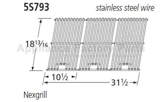 Music City Metals - MCM595S7933S GRID, SS WIRE, 18.8125 X 10.5; NEXGRILL price history on PriceWatchPro