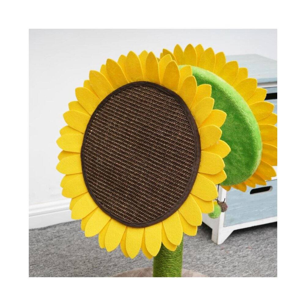 Back. PetPals - Double Bloom Cat Scratching Post - Green.