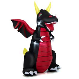 Boyel Living - 8FT Inflatable LED Fire Dragon for Halloween - Black