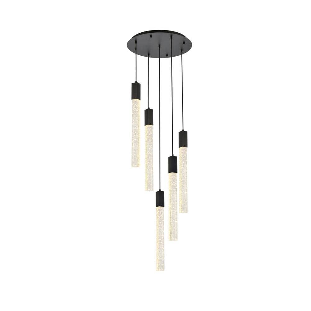 Elegant Lighting - Weston 5 lights pendant in - Black price history on PriceWatchPro