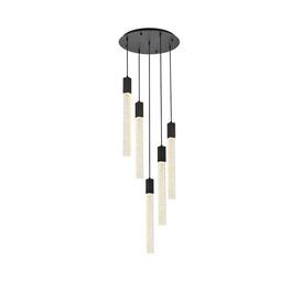 Elegant Lighting - Weston 5 lights pendant in - Black