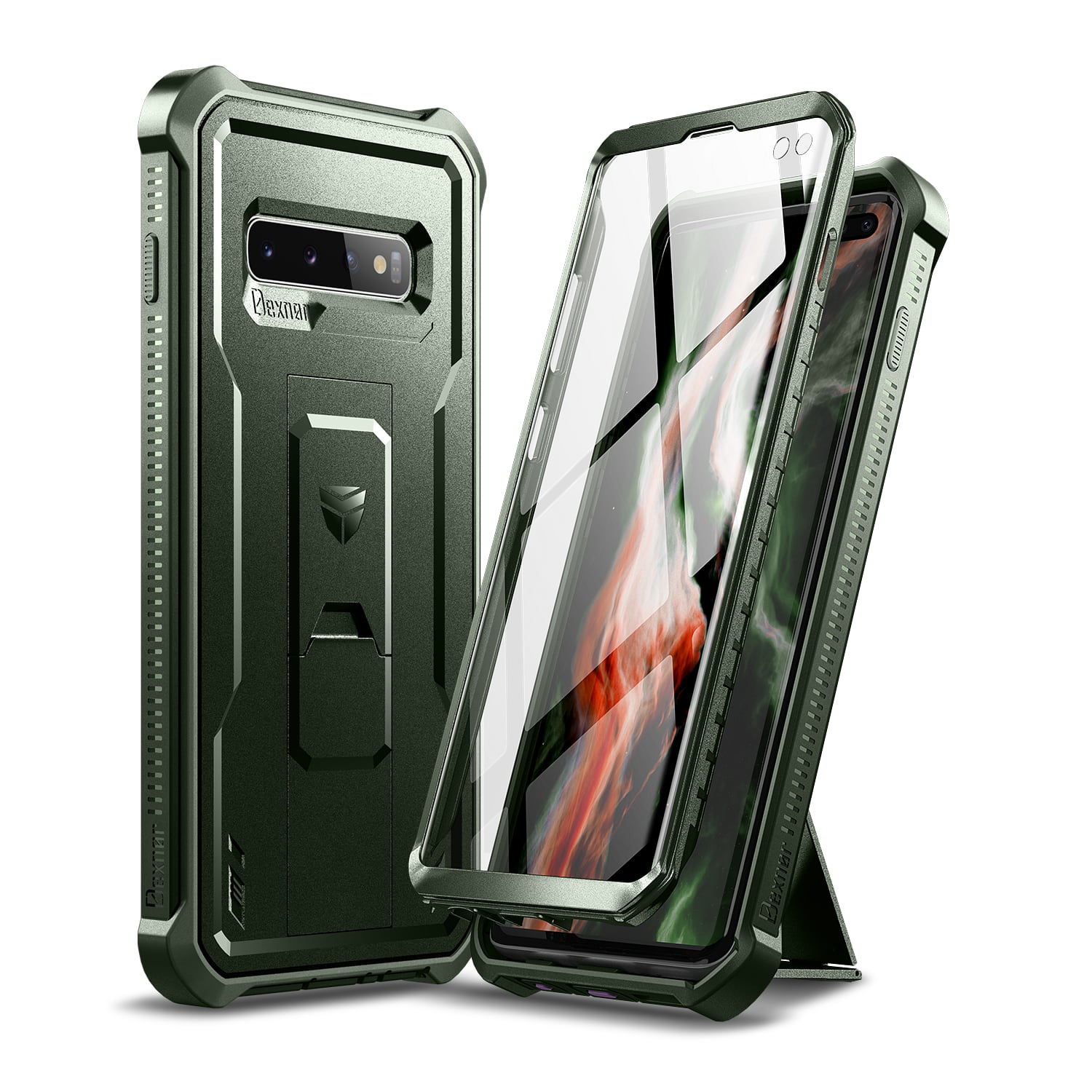 dexnor - Samsung Galaxy S10+ Plus Case Heavy Duty Military Grade Protection Shockproof Protective Cover - Army Green price history on PriceWatchPro