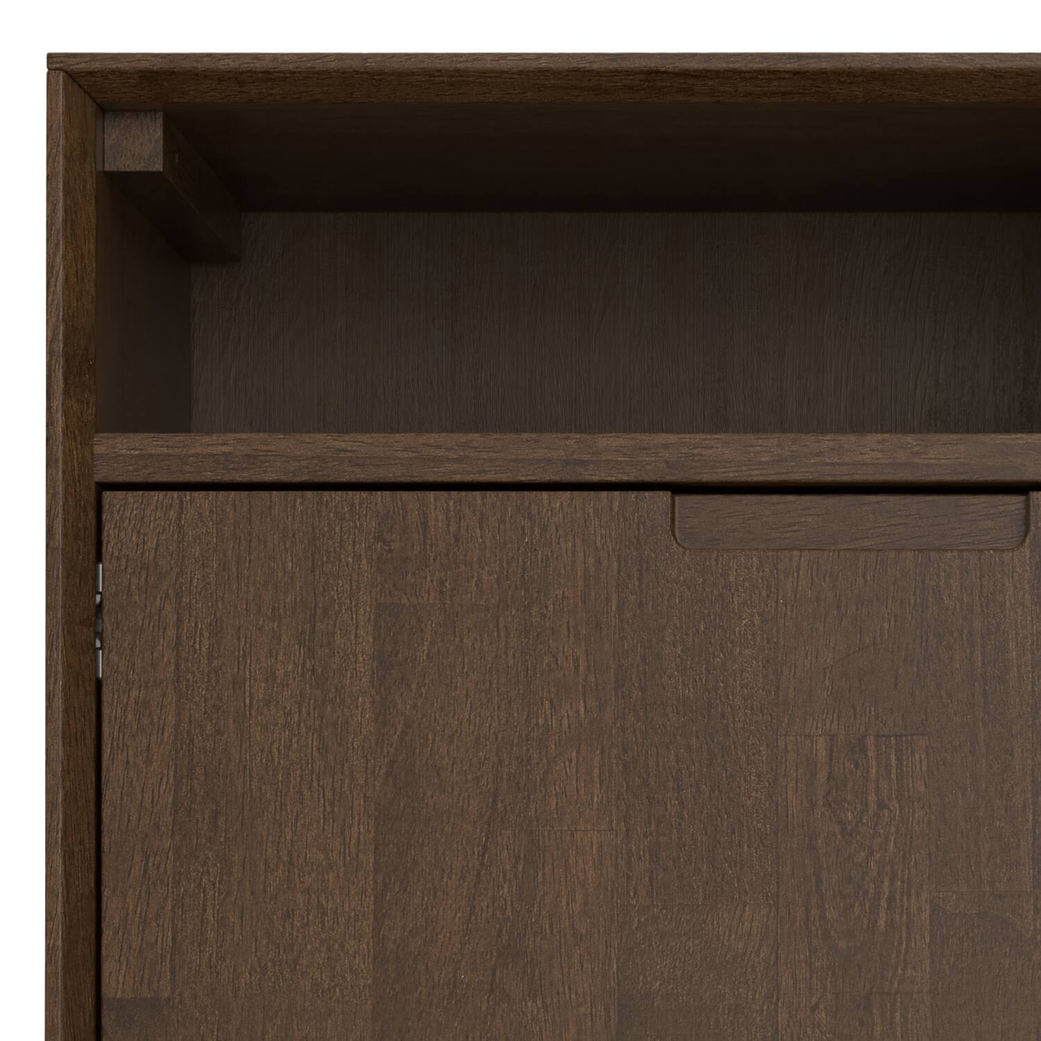 Alt View 6. Simpli Home - Banting 36 inch Storage Cabinet (Set of 2) - Walnut Brown.