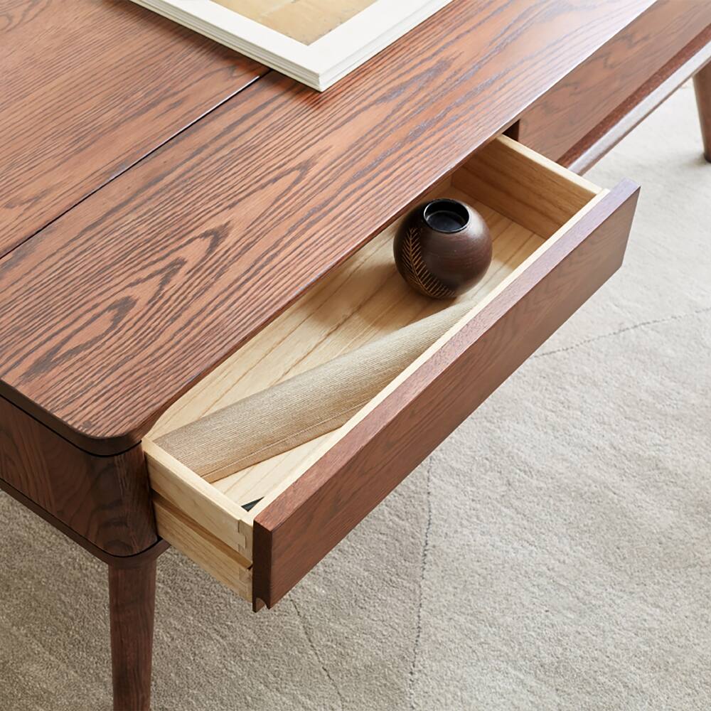 Left. Loheer - Loheer Lift Top Coffee Table Solid Oak Wood Elevating Center Table with Hidden Storage Walnut Work From Home Desk - Walnut.
