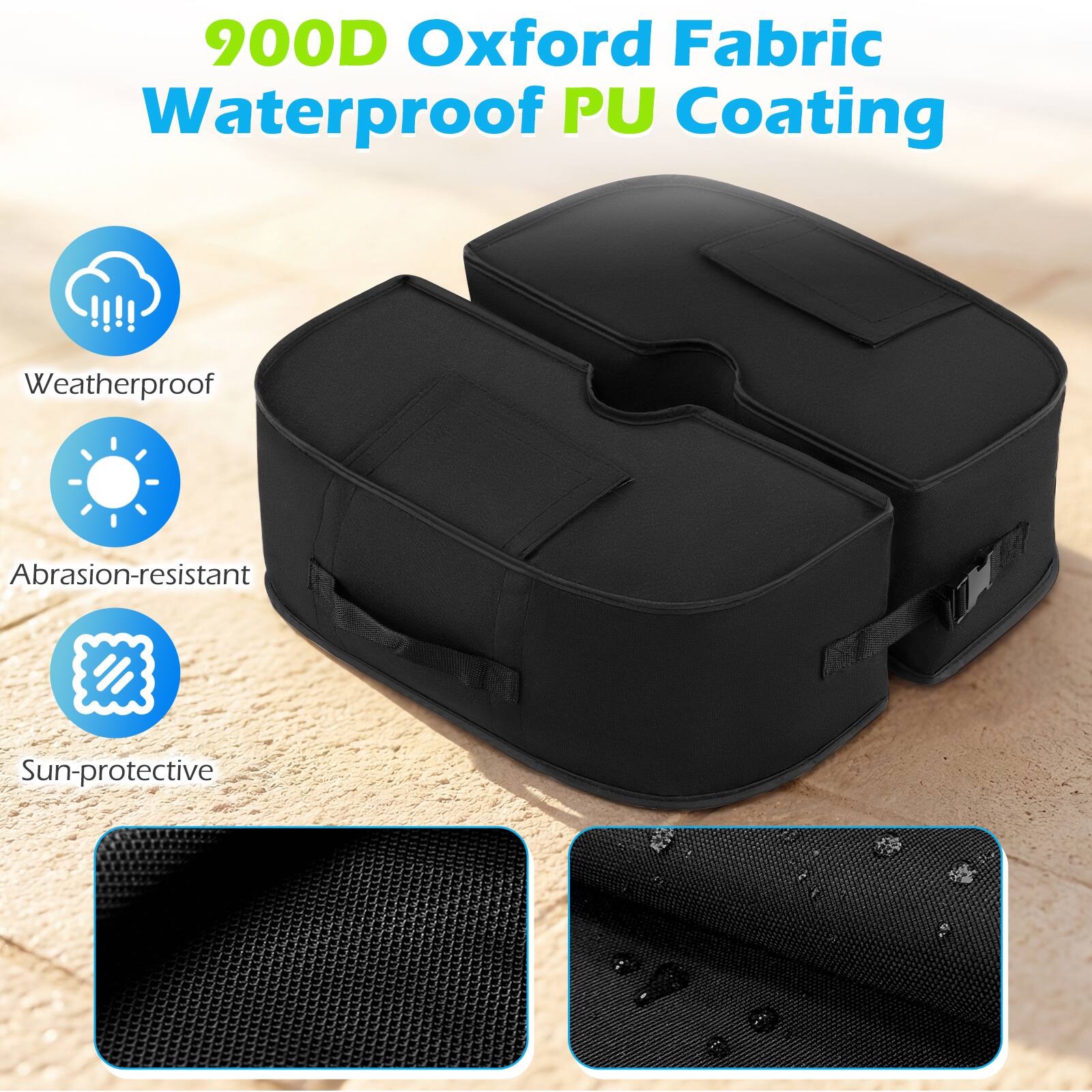 900D Oxford Fabric Waterproof PU Coating

- Weatherproof
- Abrasion-resistant
- Sun-protective