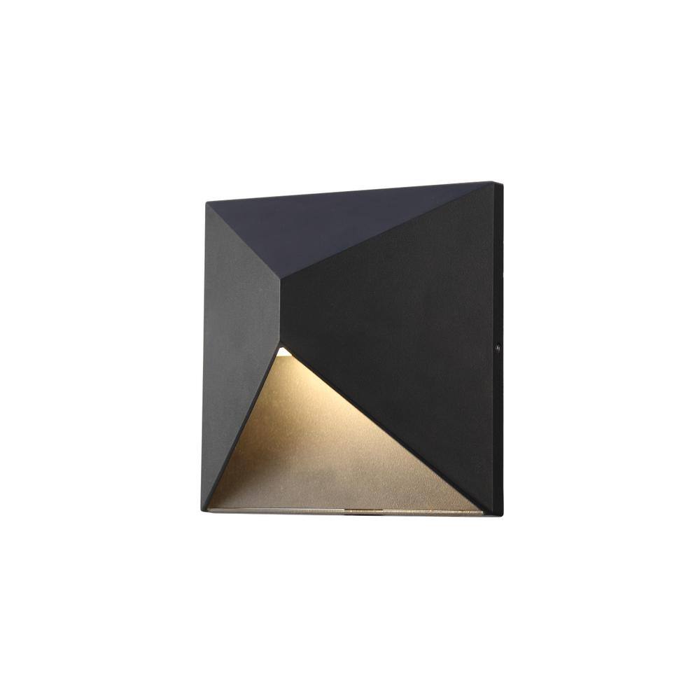 Angle. Living District - LED Outdoor Wall lamp L:W:8 H:8 9.5W 600LM 3000K black Finish Acrylic Lens - Black.