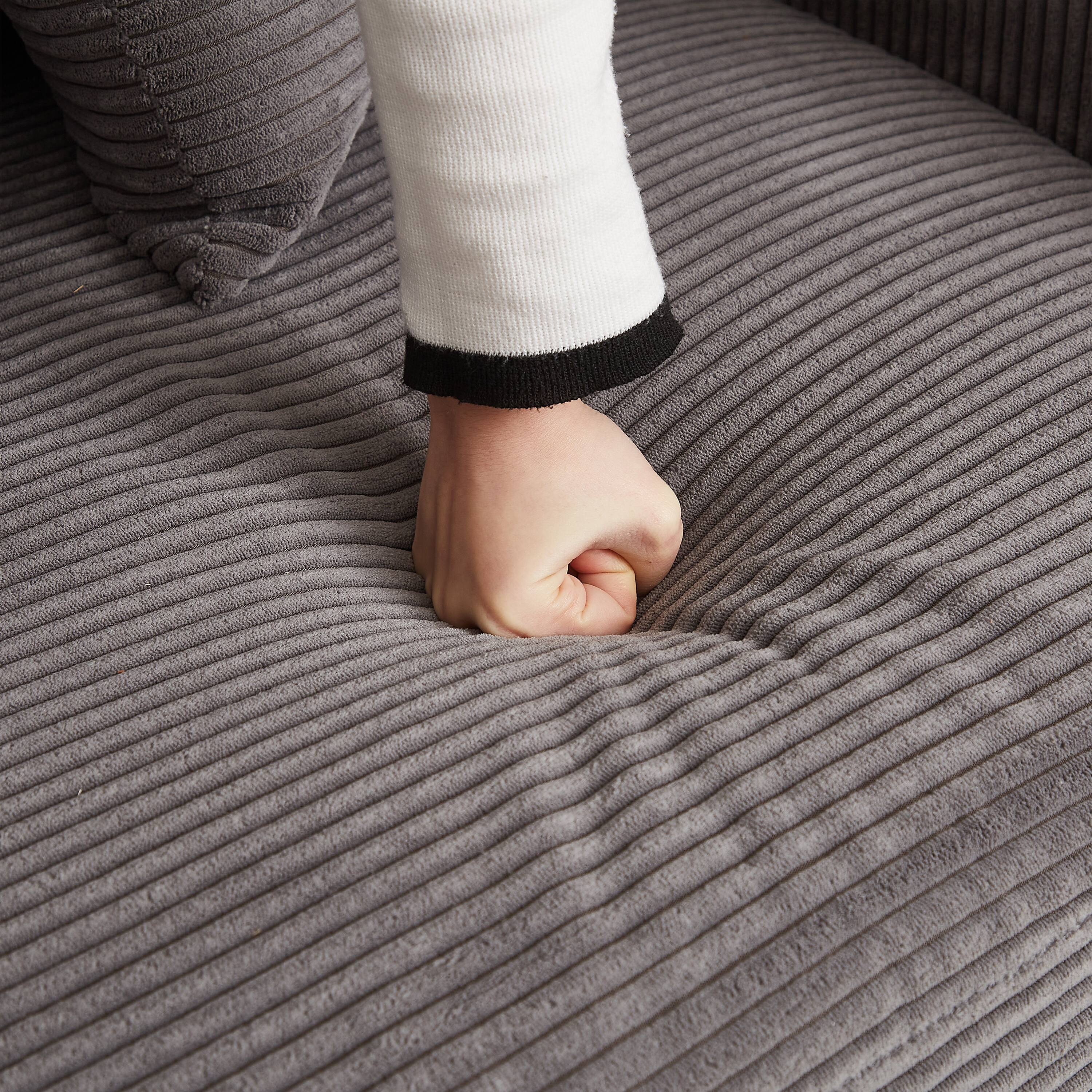 Alt View 9. Tiramisubest - Oversized Corduroy Sofa Bed with Chaise,Comfy L Shaped Sectional Couches with 8 Pillows and Two Armrest storage space - Grey.