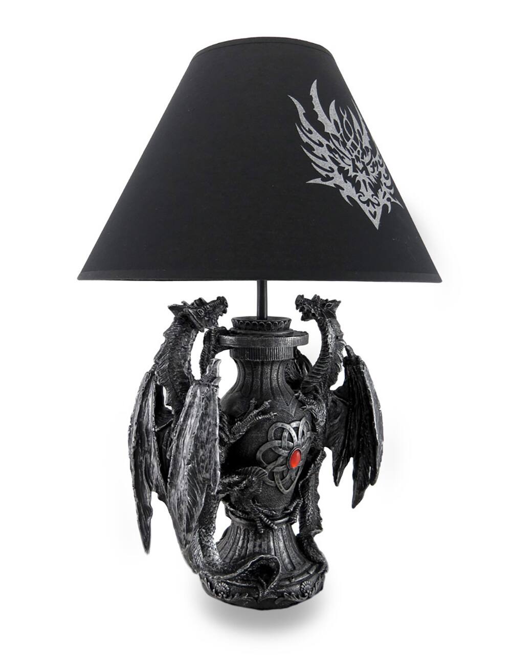 Alt View 1. Zeckos - Gothic Guardians of Light Medieval Dragons Table Lamp - Black.