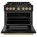 Left. ZLINE - ZLINE Autograph 36" Select Dual Fuel Black Stainless Range w/ Bronze Accents (HDRBZ-36-CB) - Black.