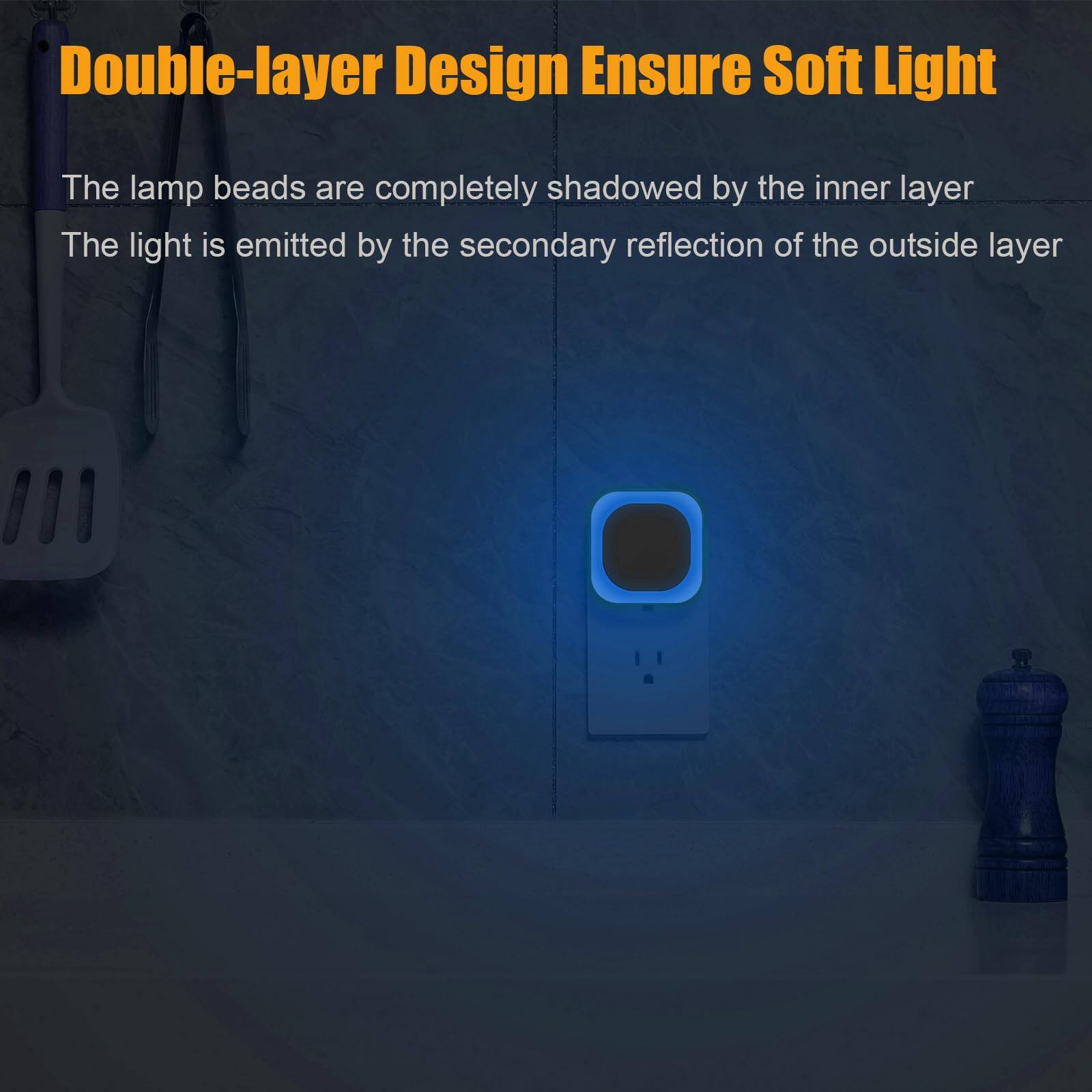 Double-layer Design Ensure Soft Light

The lamp beads are completely shadowed by the inner layer

The light is emitted by the secondary reflection of the outside layer