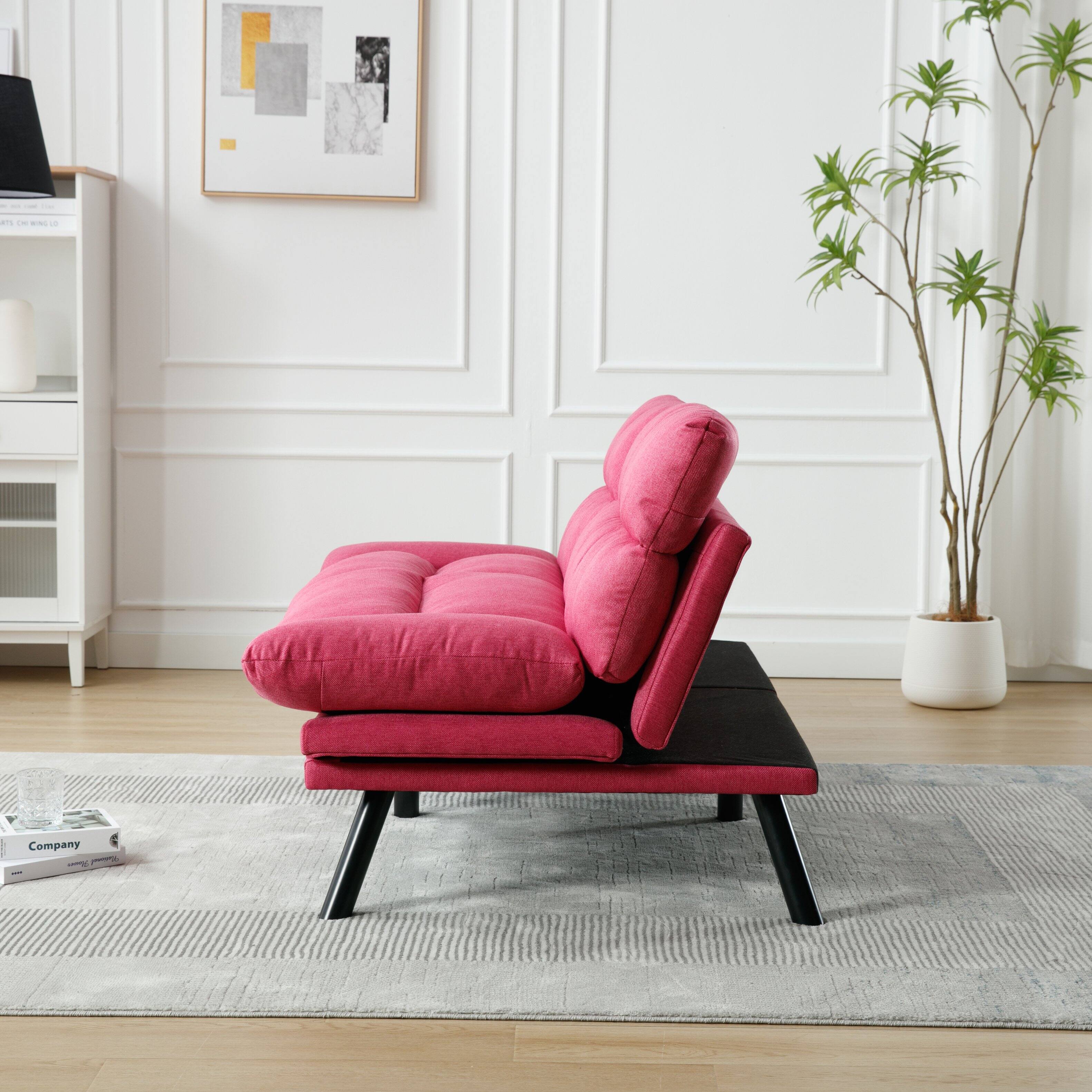 Alt View 2. Tiramisubest - Bedroom furniture,Living room furniture,sofa with thick cushion,Sofa bed,Sleeper sofa with metal feet,Rose Red - Rose Red.