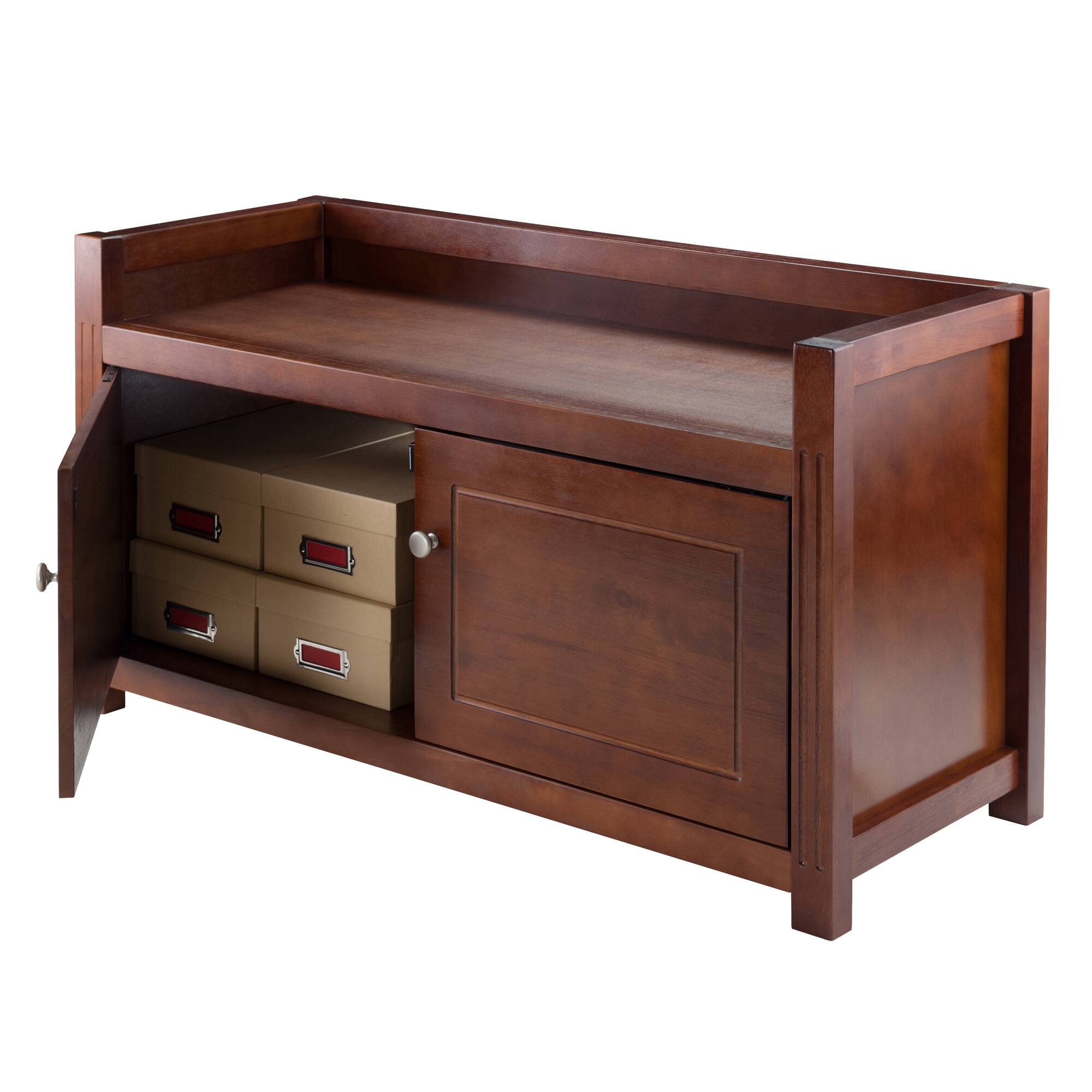 Winsome Wood Charleston Storage Bench Walnut - Best Buy