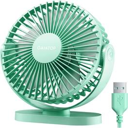 Loheer - USB Desk Fan, 5.5 Inch Small Quiet Portable Desktop Table Fan for Office and Bedroom, White