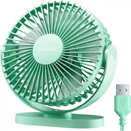 Front. Loheer - Loheer USB Desk Fan, 5.5 Inch Small Quiet Portable Desktop Table Fan for Office and Bedroom, White.