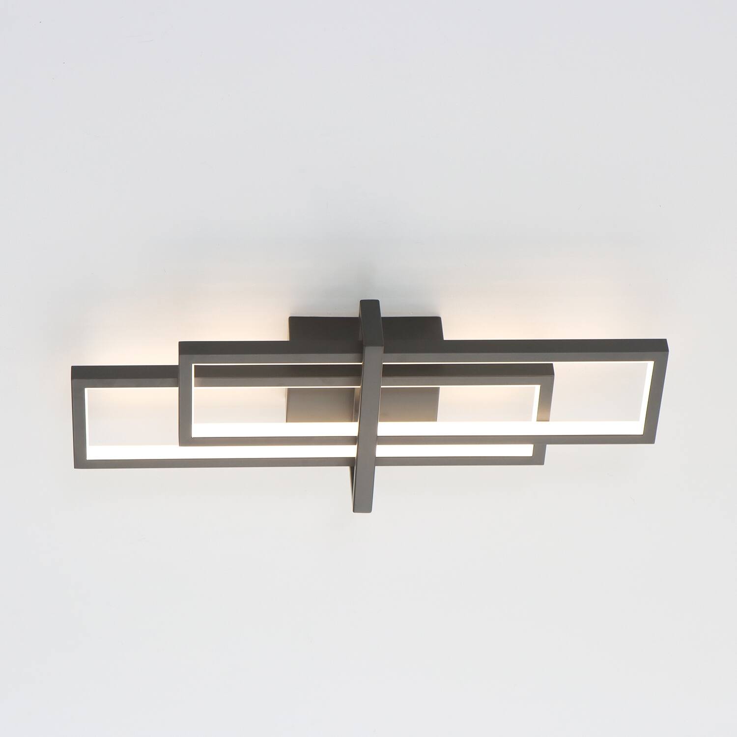 Left. Umeiluce - 24" LED Flush-Mounted Wall Sconces Light Warm Light Switch Dimmable Hardwired - Matte Black.