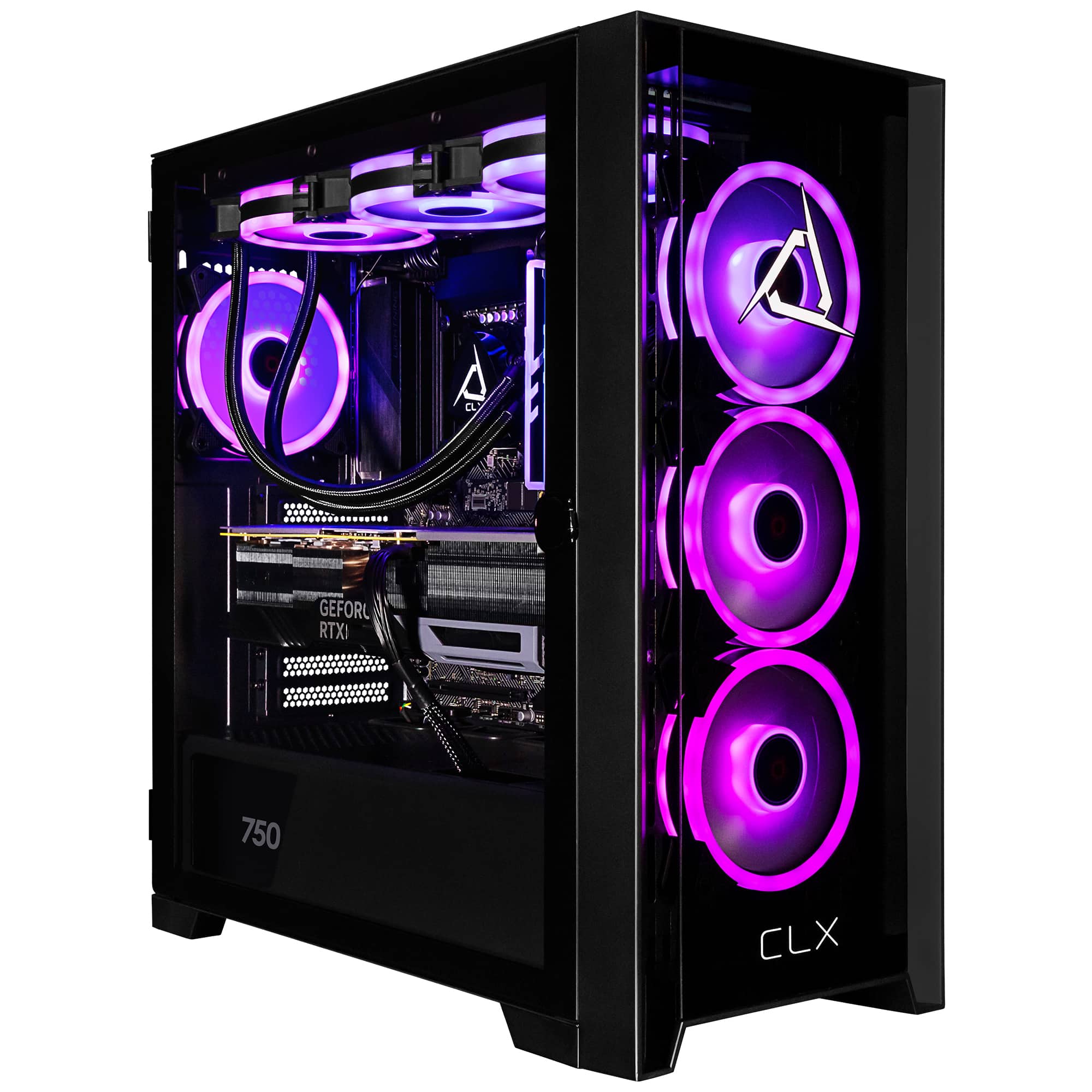 CLX - SET Gaming Desktop - AMD Ryzen 7 7800X3D - 32GB DDR5 5600 Memory - GeForce RTX 5070 - 2TB NVMe M.2 SSD - Black - Front_Zoom