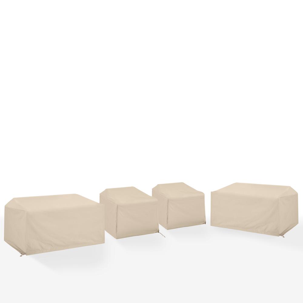 Alt View 2. Crosley Furniture - 4Pc Outdoor Sectional Furniture Cover Set - 2 Loveseats & 2 Chairs - Tan.