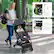 Up to Fix Direction Keep straight direction
Down to Unlock 360° free to turn
Anti-skid Rear Wheels with Foot Brake One-step lock design for quickly stopping to keep baby safe