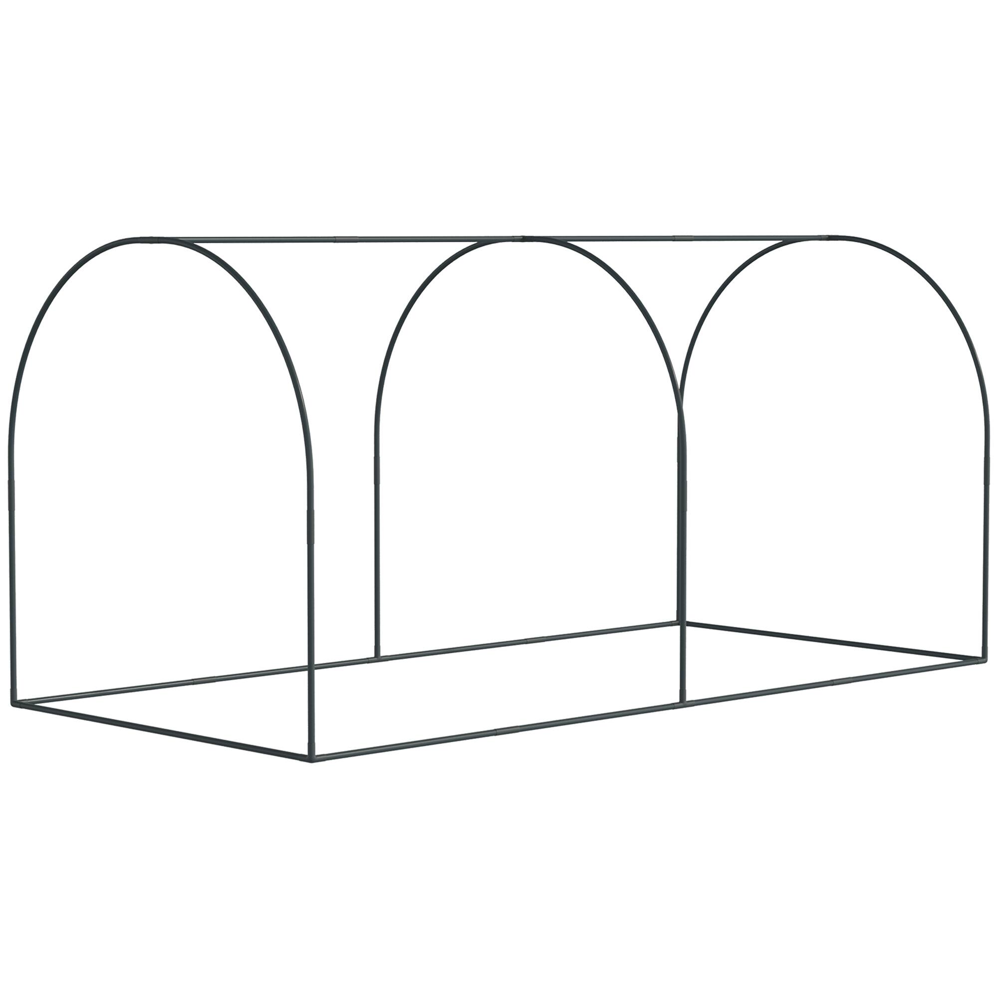 Alt View 8. Outsunny - 8' x 4' Crop Cage, Plant Protection Tent with Two Zippered Doors, Storage Bag and 4 Ground Stakes - Green.