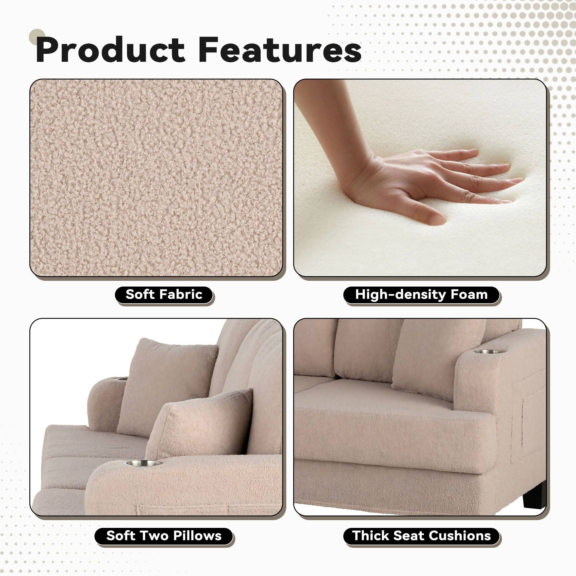 Product Features

- Soft Fabric
- High-density Foam
- Soft Two Pillows
- Thick Seat Cushions